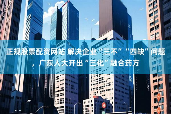 正规股票配资网站 解决企业“三不”“四缺”问题，广东人大开出“三化”融合药方