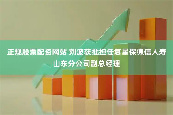 正规股票配资网站 刘波获批担任复星保德信人寿山东分公司副总经理
