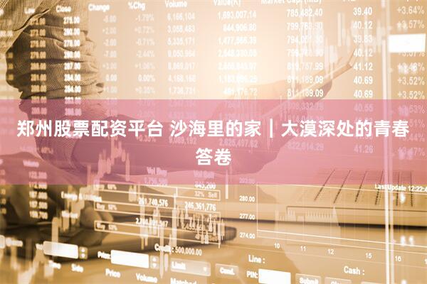 郑州股票配资平台 沙海里的家︱大漠深处的青春答卷